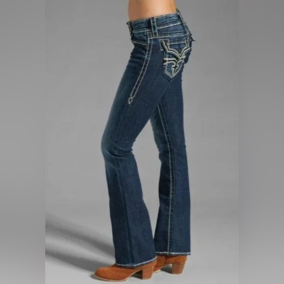 Rock Revival Celine Boot Cut Jeans, Dark Wash, women’s size 28. - Picture 1 of 11